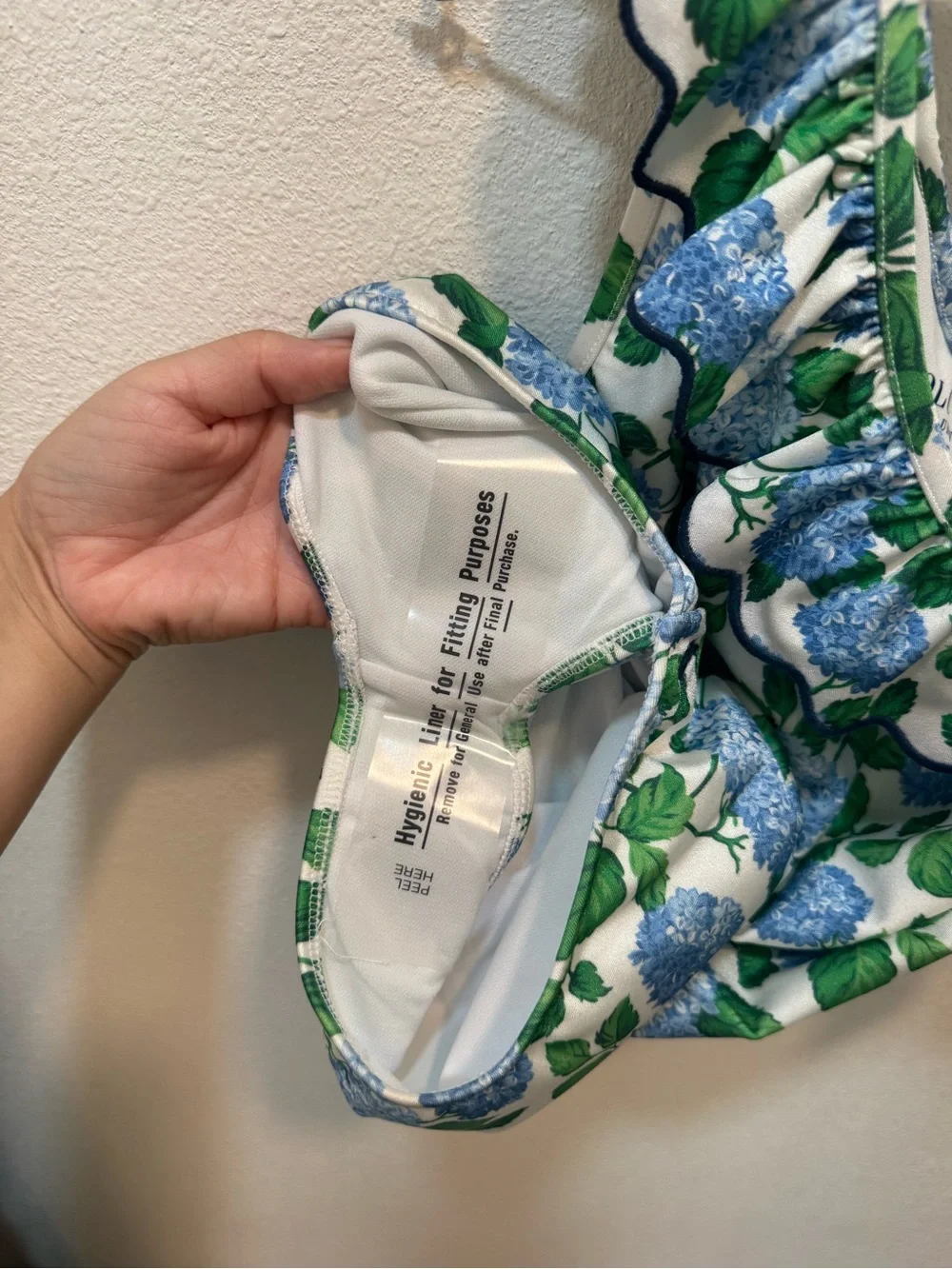 Polo by Ralph Lauren White One-Shoulder Hydrangea Print Swimsuit